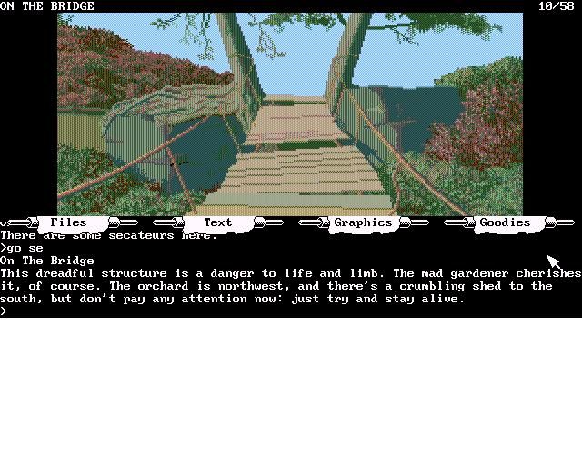 Jinxter (DOS) screenshot: Bridge