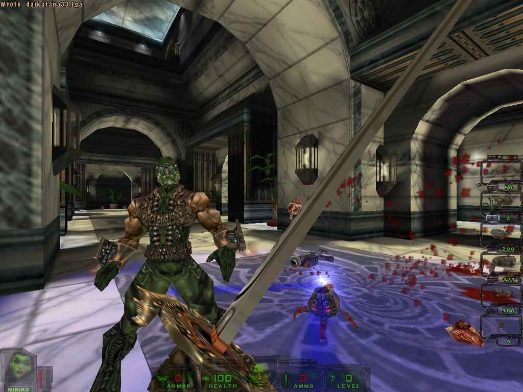 John Romero's Daikatana (Windows) screenshot: fighting with the Daikatana