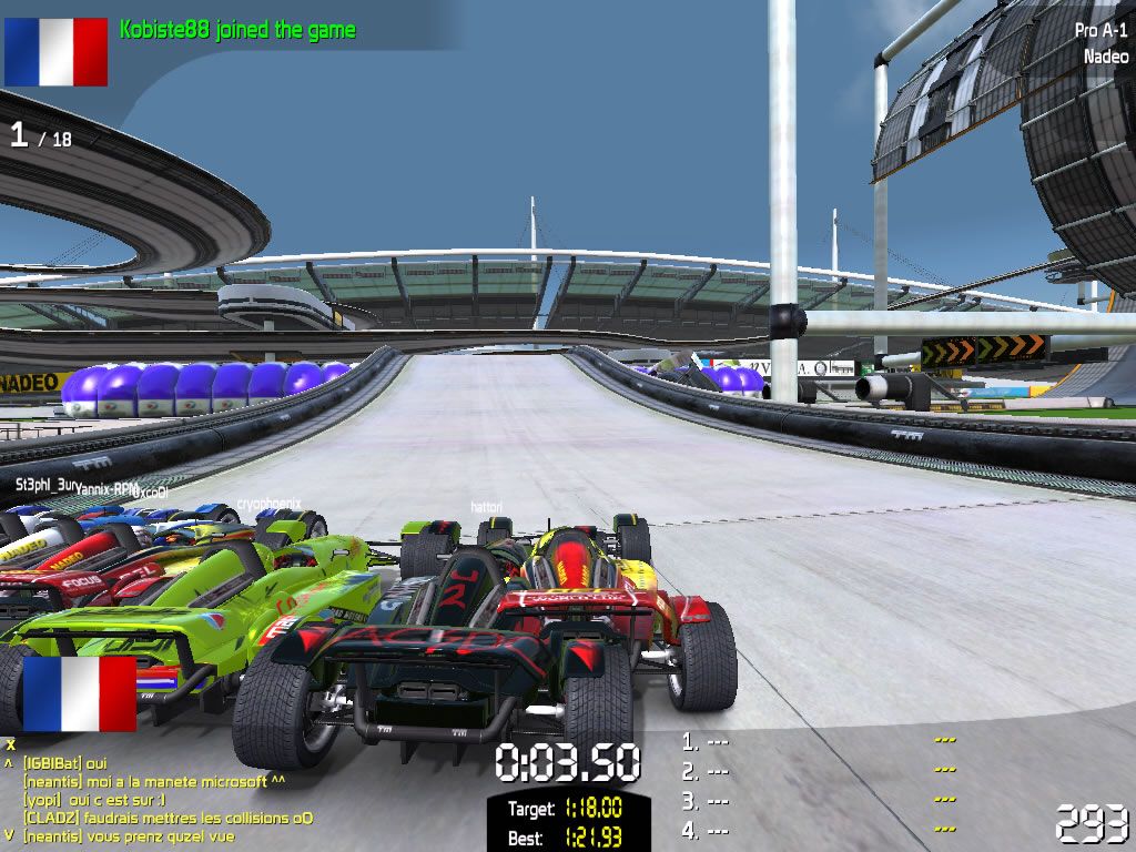 TrackMania Nations ESWC (Windows) screenshot: A hectic start, as usual