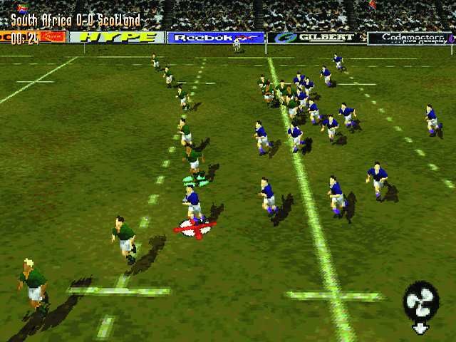 Jonah Lomu Rugby (PlayStation) screenshot: Running rugby