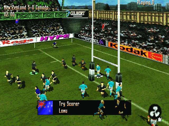 Jonah Lomu Rugby (PlayStation) screenshot: Lomu scores