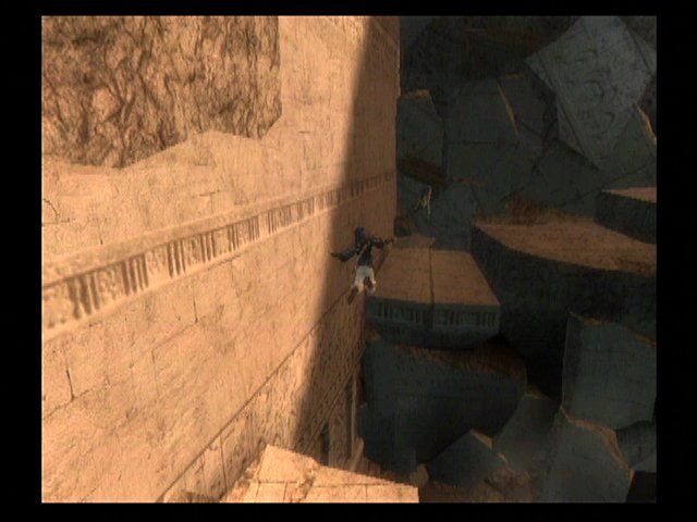 Prince of Persia: The Sands of Time (GameCube) screenshot: The Prince can jump great distances.