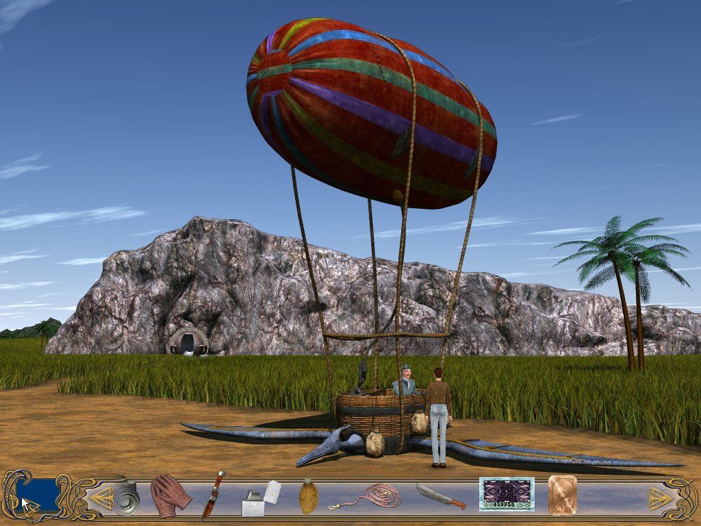 Journey to the Center of the Earth (Windows) screenshot: Full view of the balloon and balloonist.