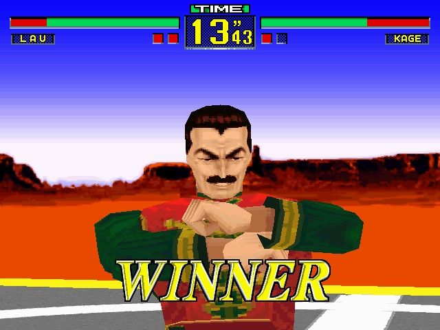 Virtua Fighter Remix (Windows) screenshot: Lau Wins (Textured Model)