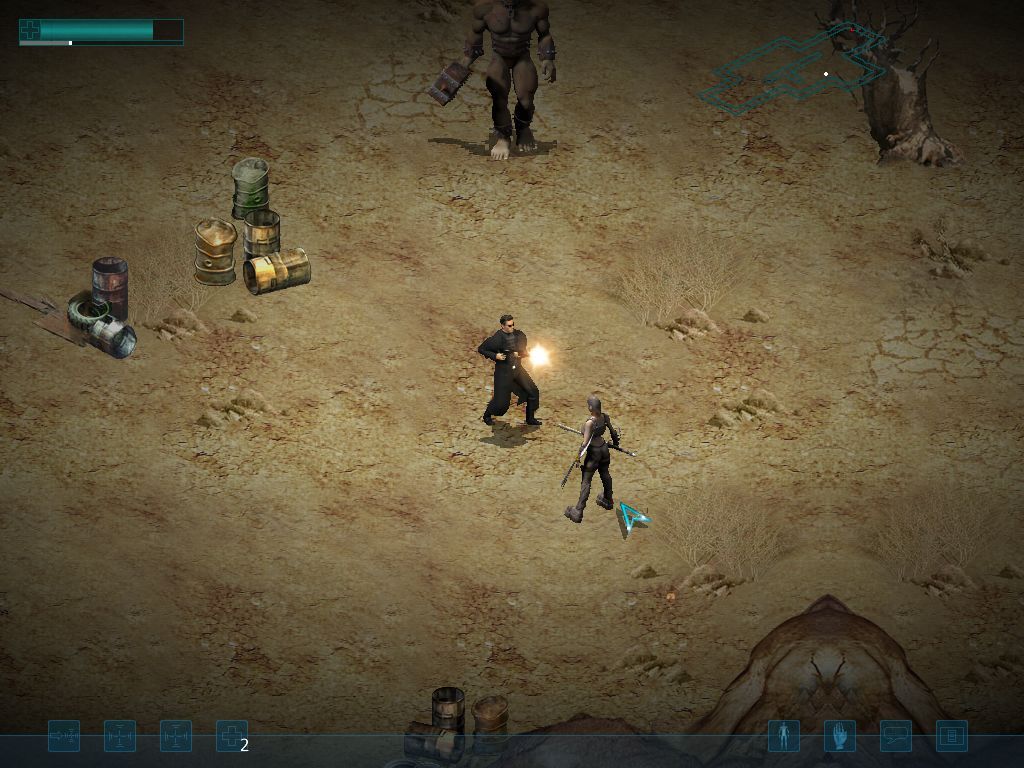 Restricted Area (Windows) screenshot: Post-apocalyptic people and shotgun.