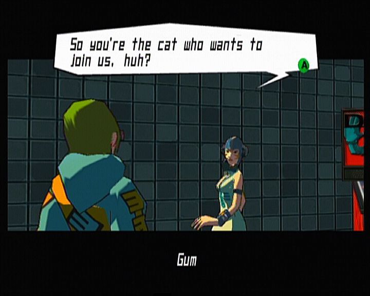 JSRF: Jet Set Radio Future (Xbox) screenshot: Trying to get find a place to employ your skills more usefully.