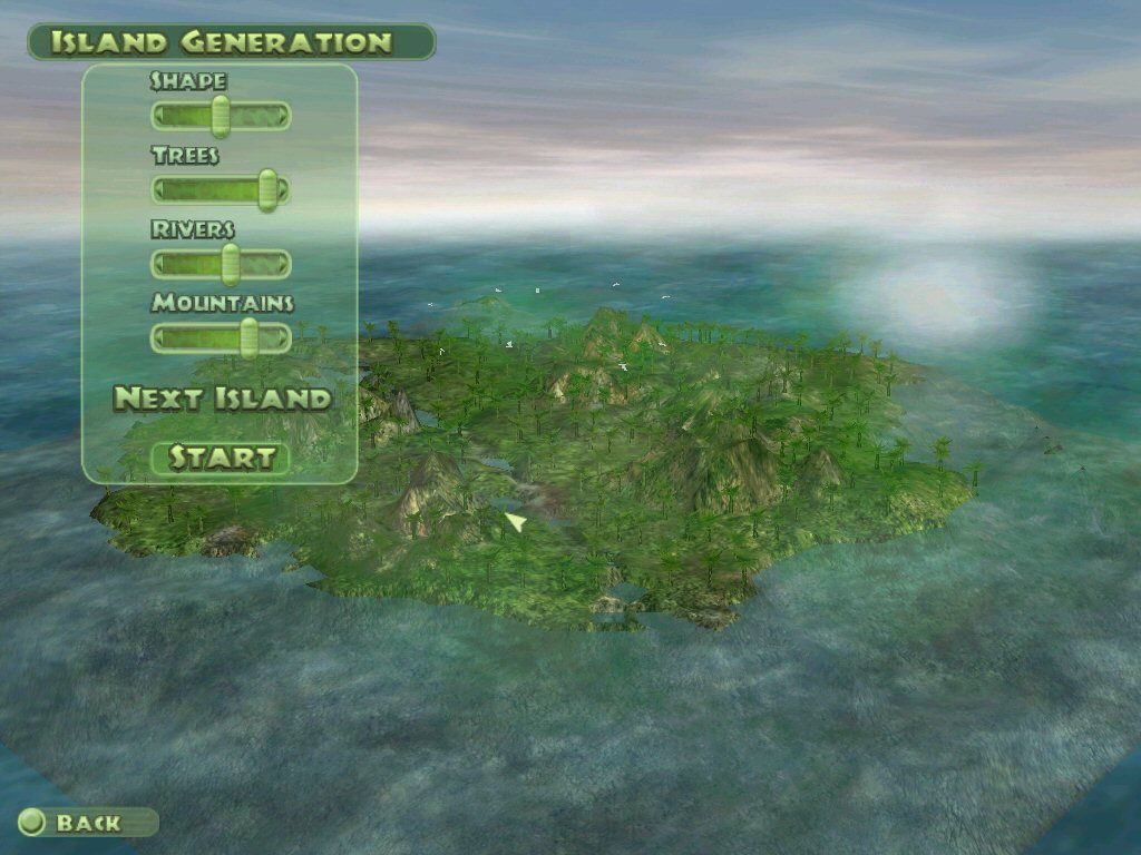 Jurassic Park: Operation Genesis (Windows) screenshot: This is where you choose what your island will look like.