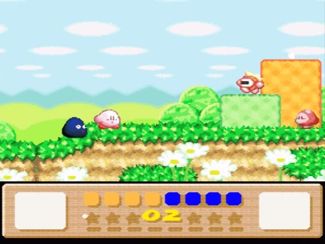 Kirby's Dream Land 3 (SNES) screenshot: A nice grassy level