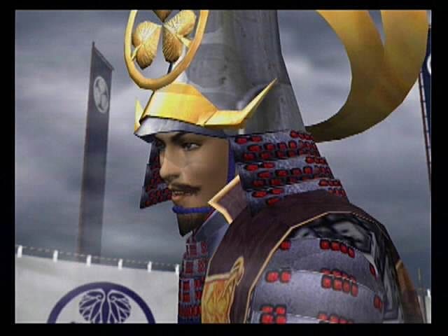 Kessen (PlayStation 2) screenshot: Profile of a leader. Tokugawa Ieyasu, eventual victor of the Sengoku Jidai and founder of the Tokugawa Shogunate.