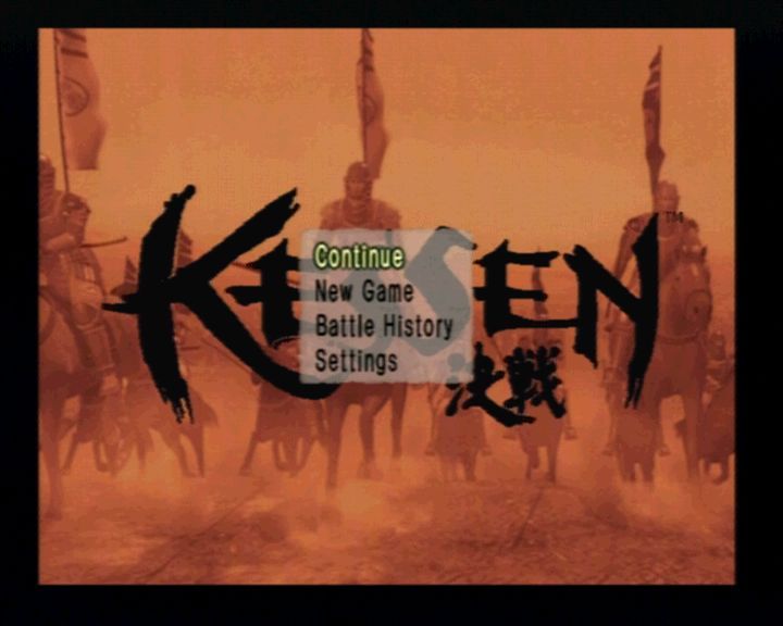 Kessen (PlayStation 2) screenshot: Main Menu (it upgrades with options as you finish the games)