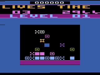 Pick 'n Pile (Atari 2600) screenshot: Begin level one; the symbols fall into place...