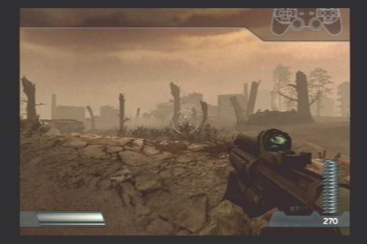 Killzone (PlayStation 2) screenshot: First level, trench warfare