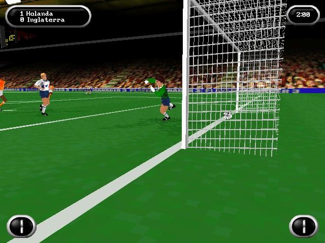 Kick Off 98 (Windows) screenshot: A replay showing where the ball got in.