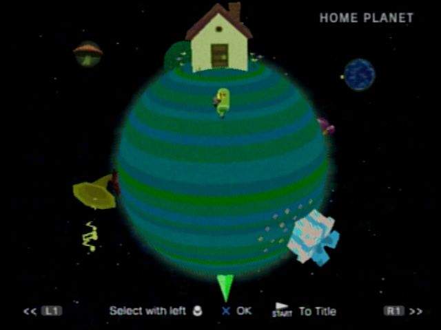 Katamari Damacy (PlayStation 2) screenshot: Main Menu Planet