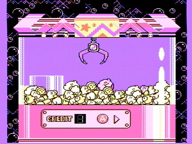 Kirby's Adventure (NES) screenshot: Use the claw to try to earn bonus lives