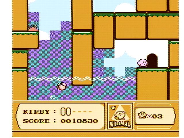 Kirby's Adventure (NES) screenshot: A door to a new part of the level