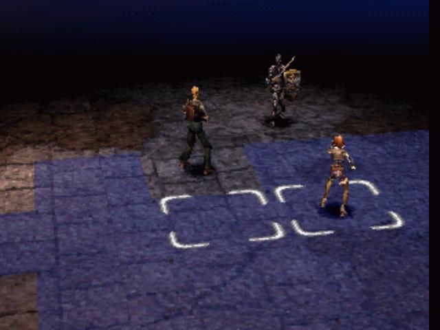 Koudelka (PlayStation) screenshot: You must move from sqaure to square, like in a turn-based strategy game