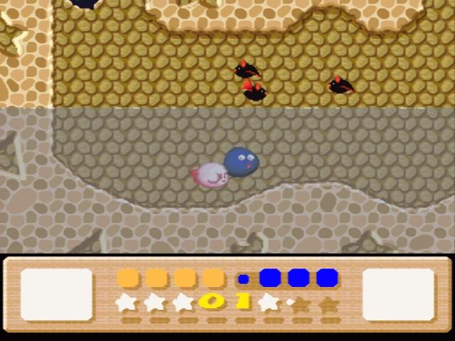 Kirby's Dream Land 3 (SNES) screenshot: Underwater level. Pay attention to the bats