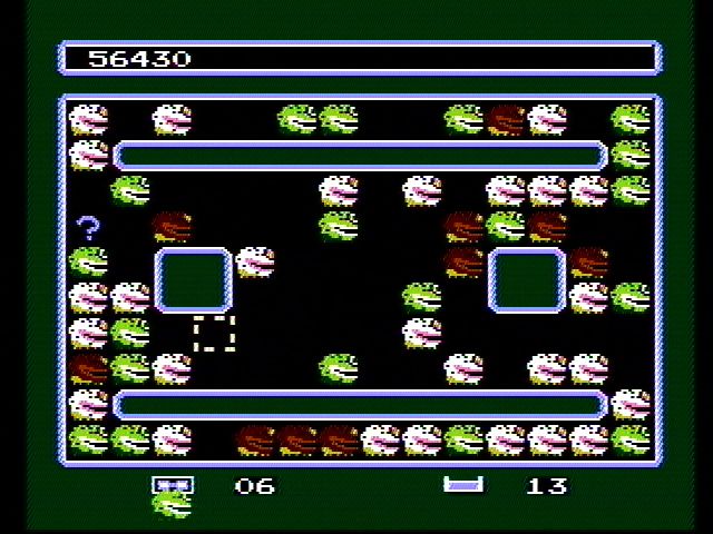 Krazy Kreatures (NES) screenshot: Line up monsters six in a row