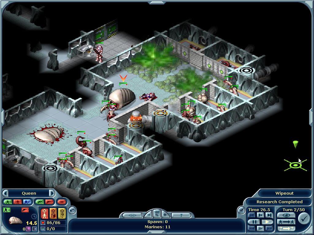 Laser Squad: Nemesis (Windows) screenshot: Blasts go off in a confined area!
