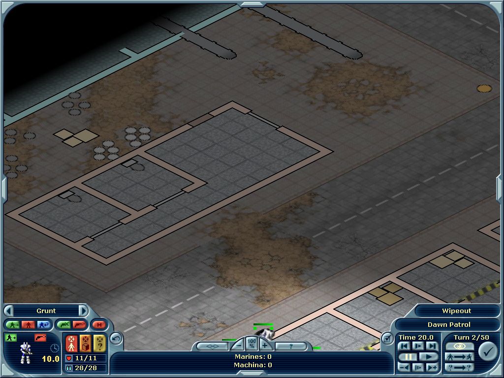 Laser Squad: Nemesis (Windows) screenshot: Don't like 3D graphics? Turn them off and play the entire game on a 2D board.