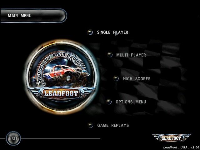 Leadfoot: Stadium Off-Road Racing (Windows) screenshot: Menu