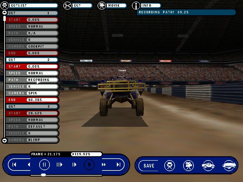 Leadfoot: Stadium Off-Road Racing (Windows) screenshot: Replay Editor