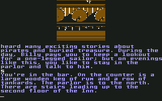 Treasure Island (Commodore 64) screenshot: Tankards.
