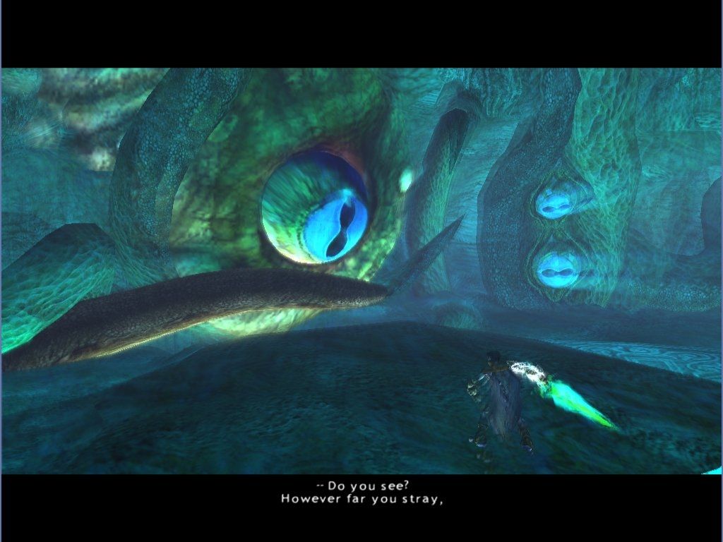 Legacy of Kain: Defiance (Windows) screenshot: Our favourite squid the Elder God is back too, and his patience with the defying Raziel has grown awfully thin...