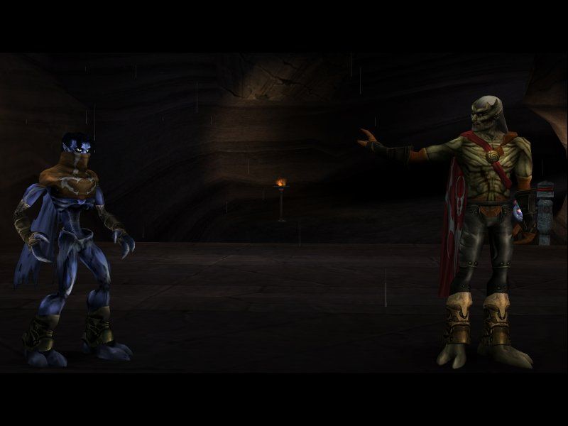 Legacy of Kain: Soul Reaver 2 (Windows) screenshot: Enjoy the limelight while it lasts, Raziel. All those guys are yearning for LoK: Defiance only to be able to play *me* again.