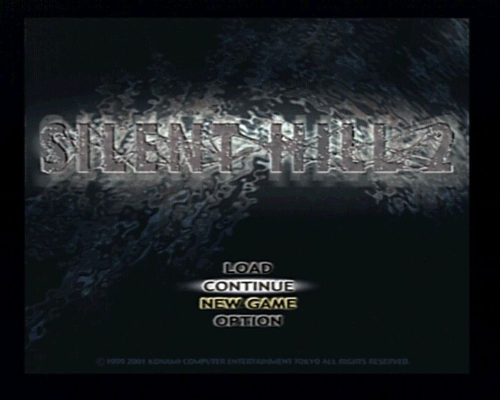 Silent Hill 2 (PlayStation 2) screenshot: Main Menu (after game was finished once)