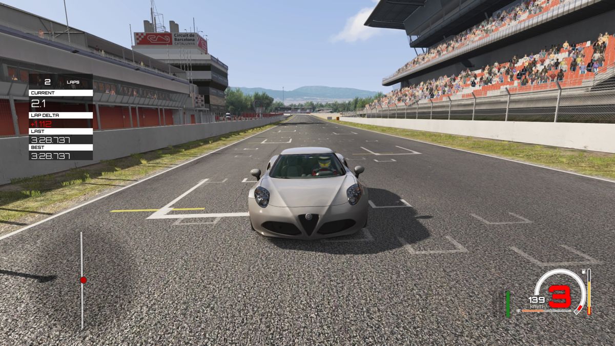 Assetto Corsa (PlayStation 4) screenshot: There are several camera views for driving including free camera rotation during both 3rd and 1st-person perspectives