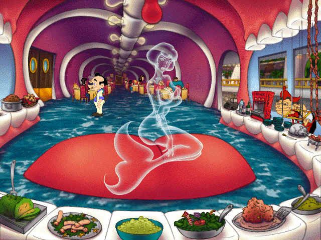 Leisure Suit Larry: Love for Sail! (Windows) screenshot: In the restaurant