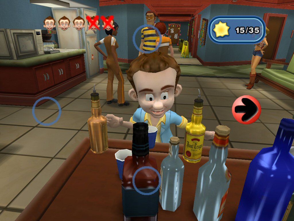 Leisure Suit Larry: Magna Cum Laude (Windows) screenshot: Showing the bartending skills
