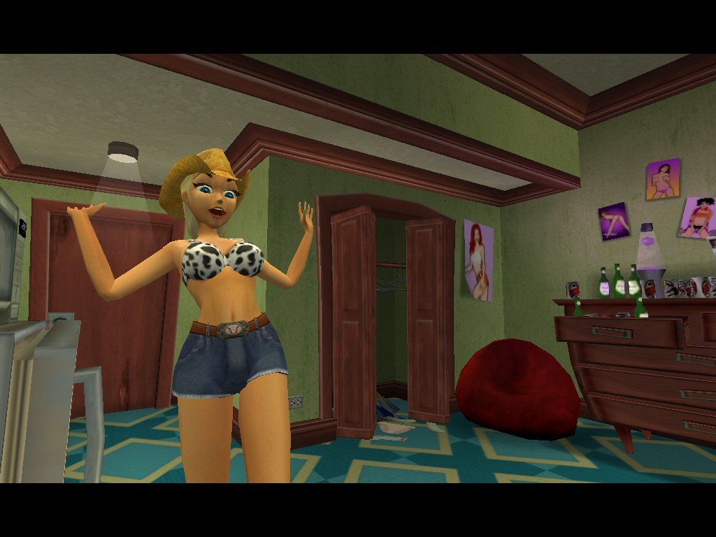 Leisure Suit Larry: Magna Cum Laude (Windows) screenshot: You've charmed Sally Mae enough to get her back to your room