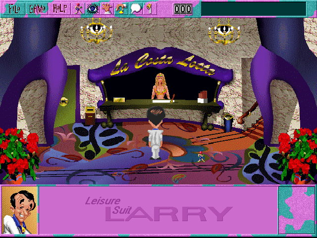 Leisure Suit Larry 6: Shape Up or Slip Out! (Windows 3.x) screenshot: The beginning location (CD-ROM version)