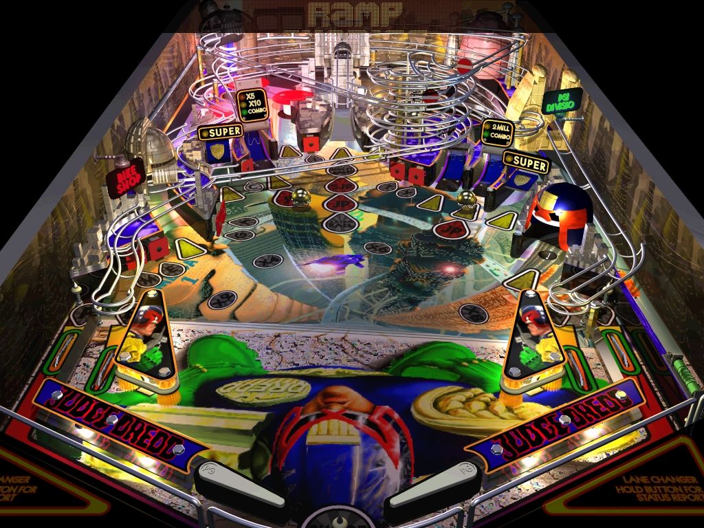 Platinum Pinball (Windows) screenshot: Judge Dredd: Megacity multi-ball madness.