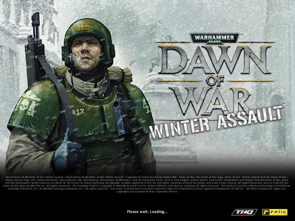 Warhammer 40,000: Dawn of War - Winter Assault (Windows) screenshot: Title Loading Screen