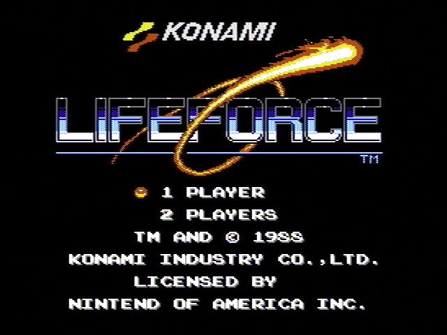 Life Force (NES) screenshot: Title screen