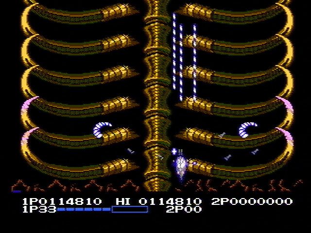 Life Force (NES) screenshot: Entering the rib cage