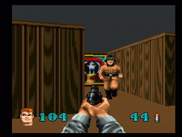 Wolfenstein 3D (Jaguar) screenshot: I hate it when they sneak up on me.