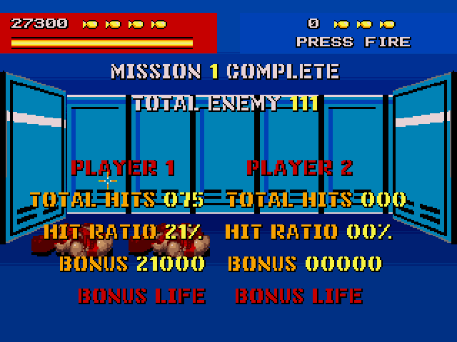 Line of Fire (Amiga) screenshot: Mission Statistics