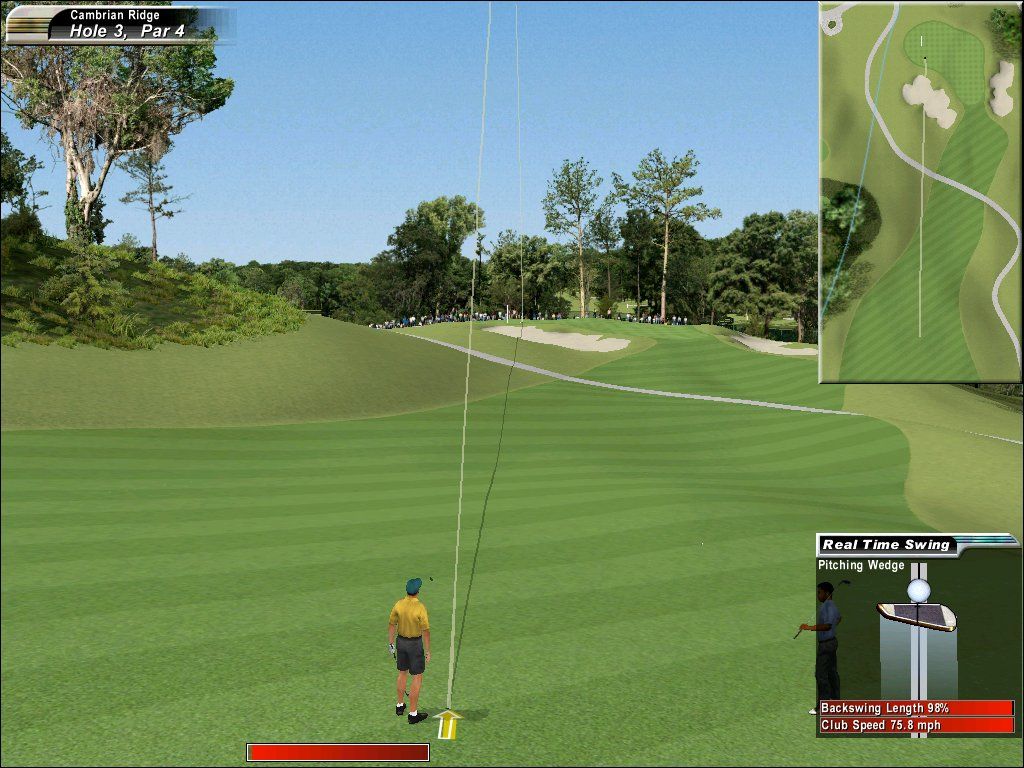 Links 2003 (Windows) screenshot: You can choose to have the ball leave a path through the air, to help you improve your aim.