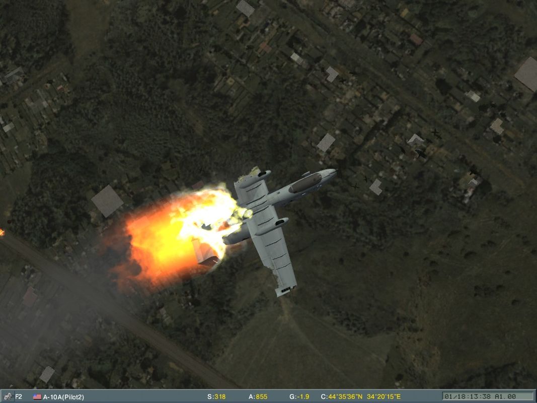 Lock On: Modern Air Combat (Windows) screenshot: "Eject Eject Eject!"