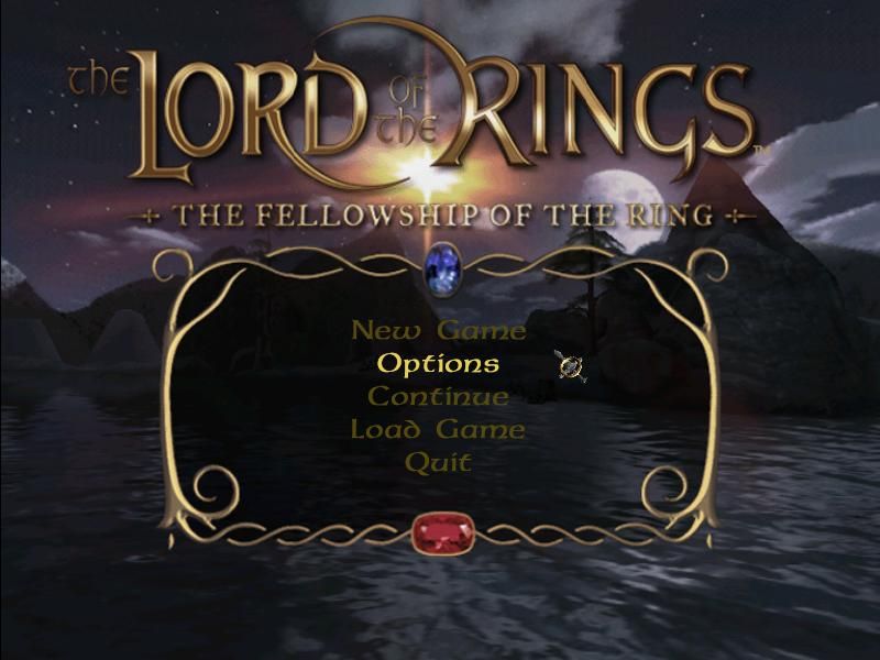 The Lord of the Rings: The Fellowship of the Ring (Windows) screenshot: The main menu