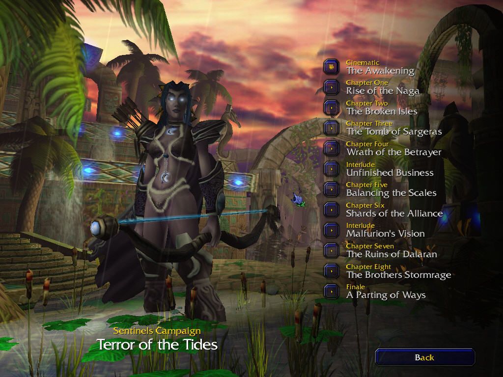 WarCraft III: The Frozen Throne (Windows) screenshot: The Sentinels Campaign