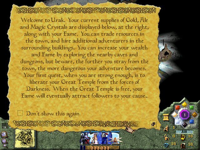 Lords of Magic (Windows) screenshot: Beginning the game.