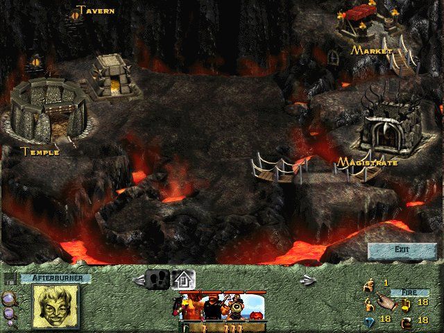 Lords of Magic (Windows) screenshot: The capital city of the domain of Fire.