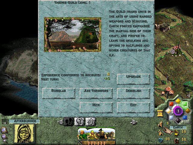 Lords of Magic (Windows) screenshot: Where the creatures of Earth train their scouts and spies.
