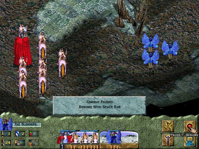 Lords of Magic (Windows) screenshot: The start of the battle screen. While overland movement in Lords of Magic is turn-based, combat is real time.